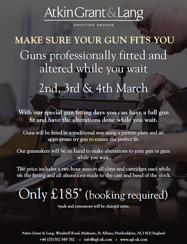 Guns professionally fitted & altered while you wait - March 2017 -