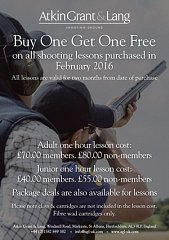 Buy One Get One Free on all lessons purchased in February