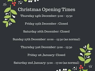 Christmas Opening Times 2015